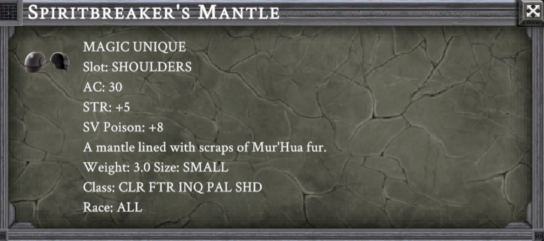 SPIRITBREAKER'S MANTLE item card